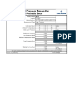 Rosemount Pressure Transmitter Total Probable Error: Version: 3.0 (Build217D) Printed: 8/4/2020