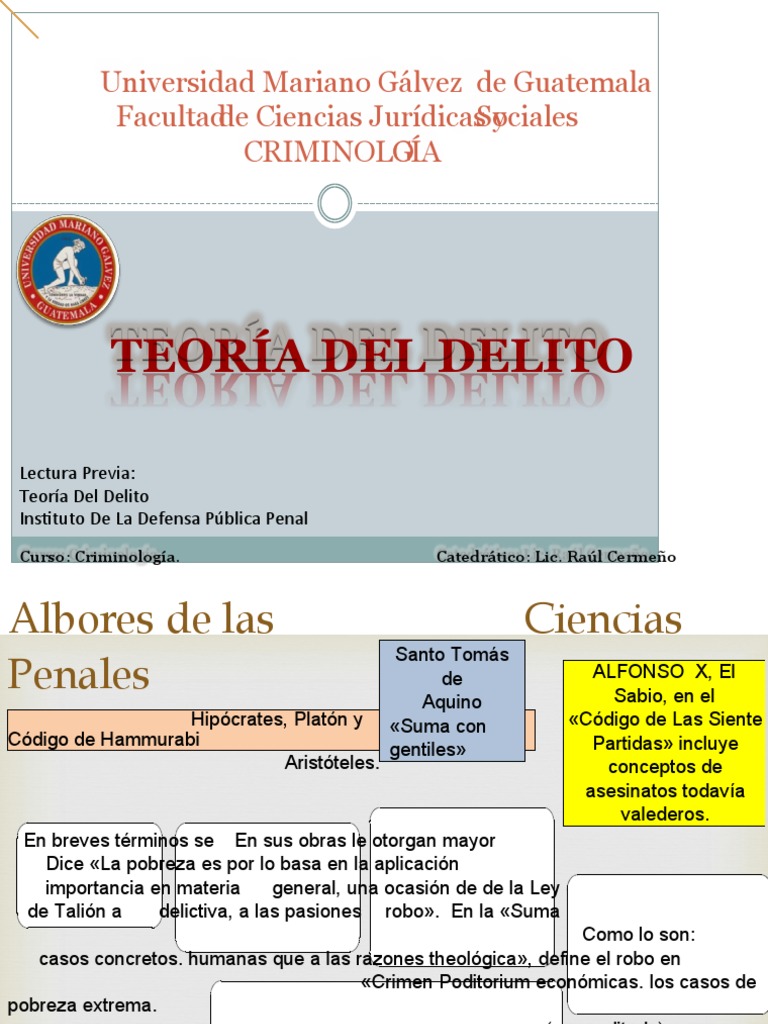 Teoría del Delito en Guatemala | PDF | Derecho penal | Justicia penal
