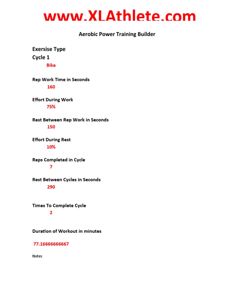 Aerobic Work Capacity Training Builder | PDF | Aerobic Exercise ...