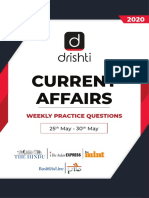 Weekly Current Affairs Practice Questions: 25th-30th May 2020