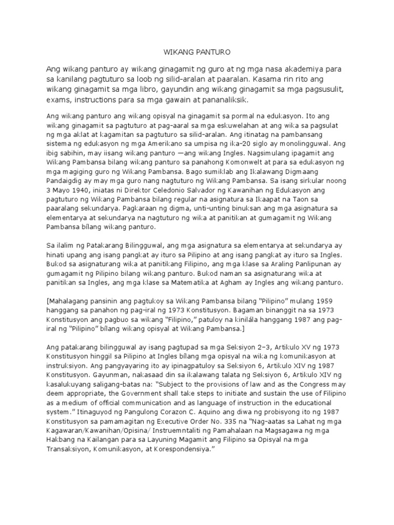Wikang Panturo Pdf