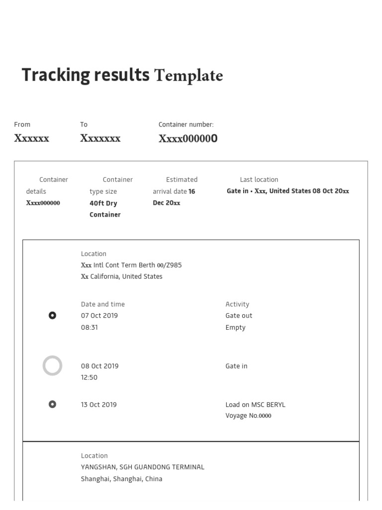 Tracking Results Template: XXXXXX XXXXXXX Xxxx000000 | PDF