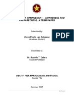 Disaster Risk Management-Awareness and Preparedness A Term Paper