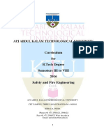 Curriculum For B.Tech Degree Semesters III To VIII 2016 Safety and Fire Engineering