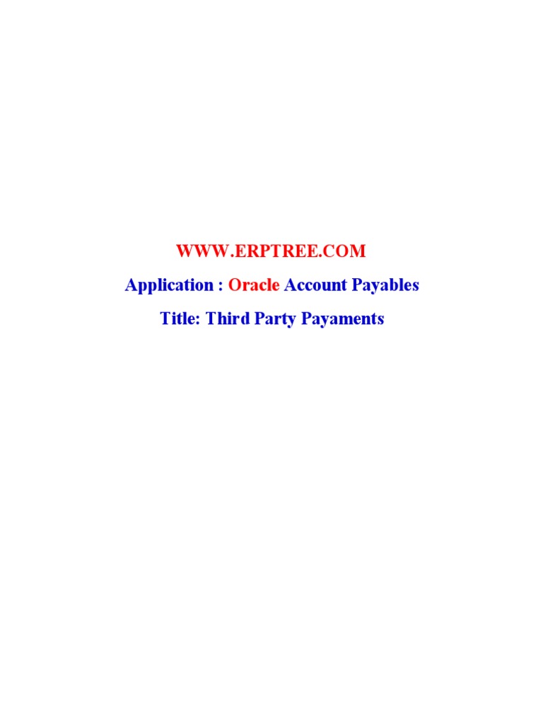 Configuring and Processing Third Party Payments in Oracle Account