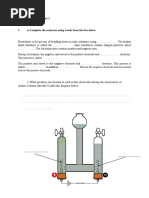 Electrolysis Worksheet 1: 1. A) Complete The Sentences Using Words From The Box Below