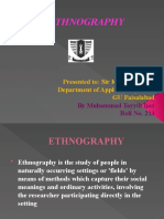 ETHNOGRAPHY STUDY OF PEOPLE AND CULTURES