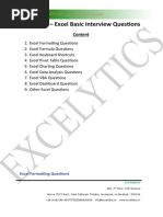 Excel Interview Questions