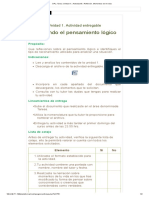 Rúbricas de Evaluación en La Asignatura Desarrollando Mi Pensamiento Lògico