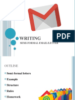 Writing: Semi-Formal Email/Letter