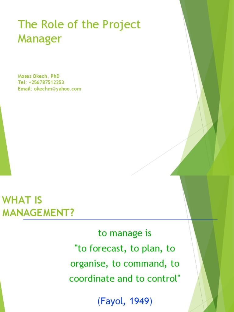 Lecture 2 - The Role of The Project Manager | PDF | Project Management ...