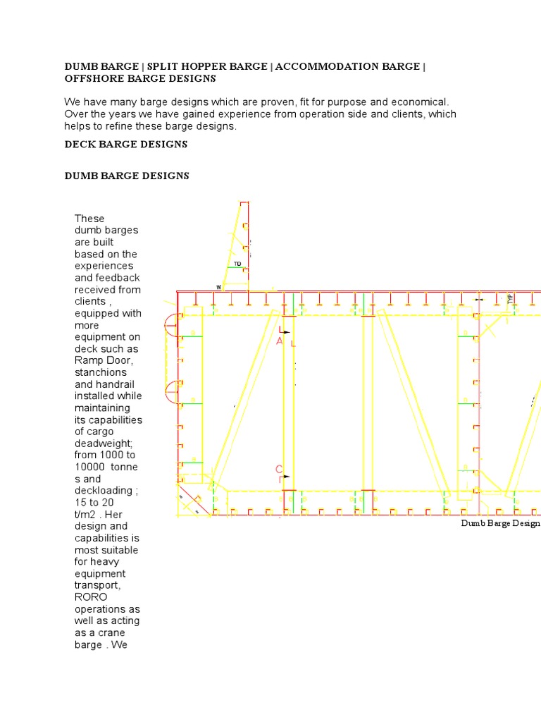 Barge Design and Construction Overview | PDF | Naval Architecture | Ships