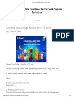General Knowledge Notes for NTS Tests