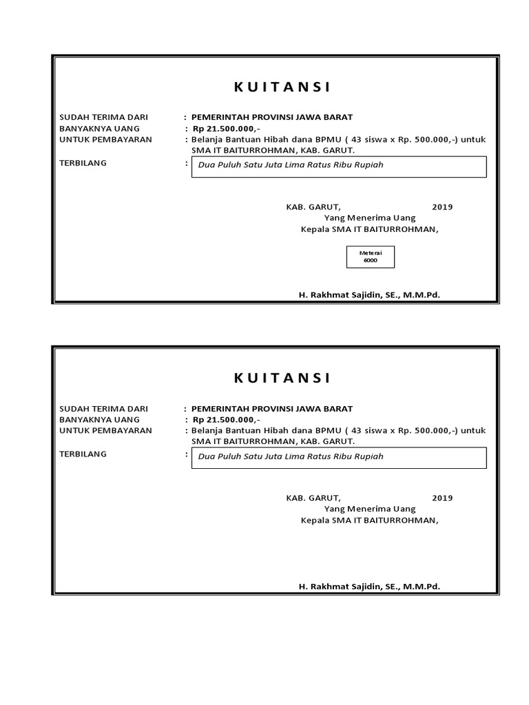 KWITANSI | PDF