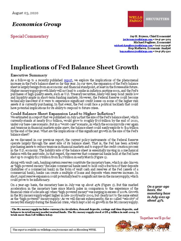 Implications of Fed Balance Sheet Growth: Economics Group | PDF | Money ...