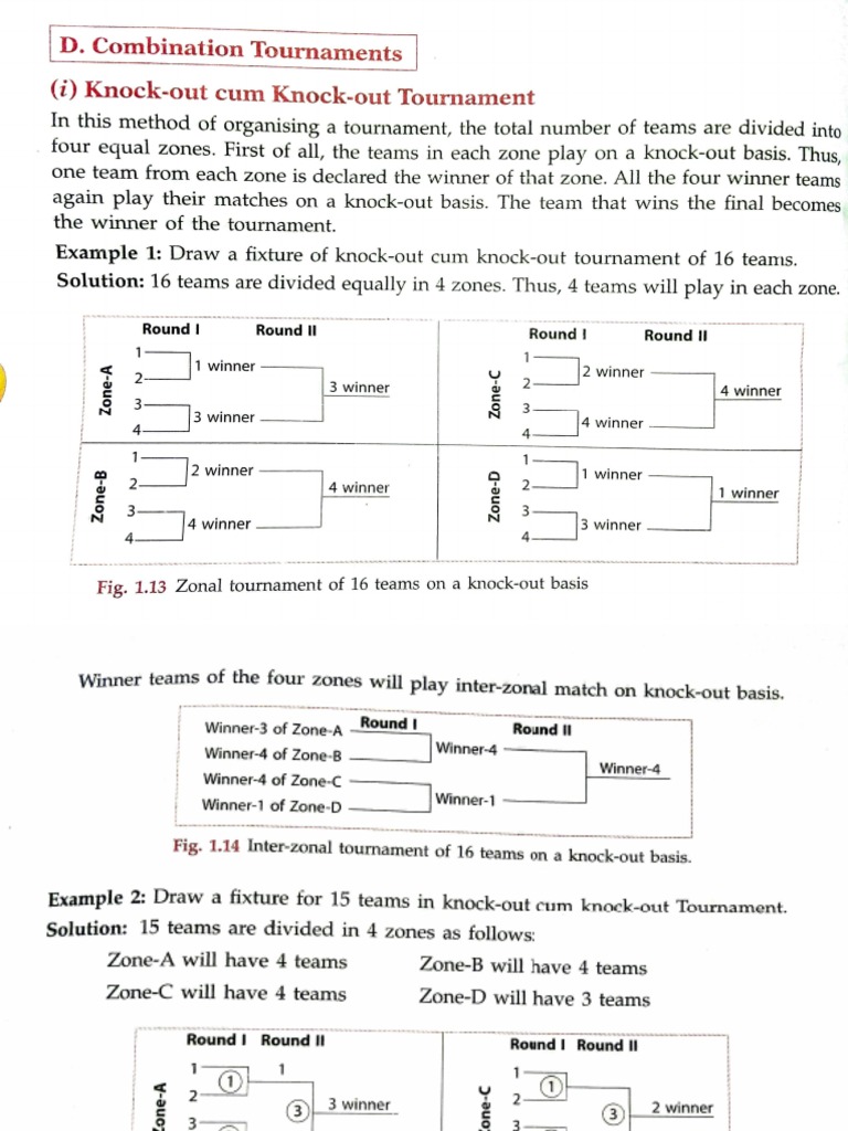 D. Combination Tournaments (I) KnockOut Tournament Play PDF