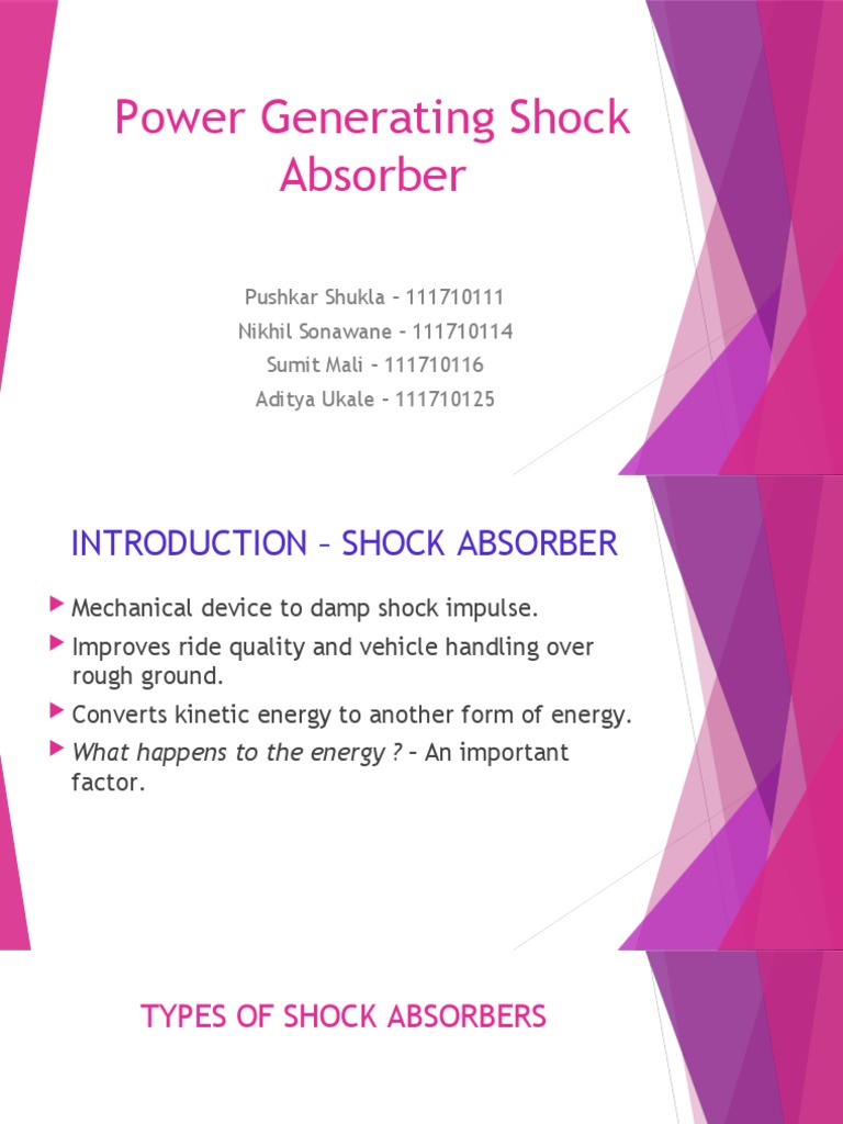 Power Generating Shock Absorber PDF Electricity Manufactured Goods