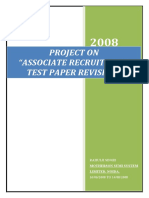 Project On "Associate Recruitment Test Paper Revision": Rahulji Singh