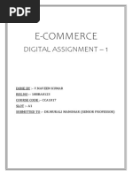 E-Commerce: Digital Assignment - 1