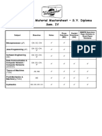 Printed Study Material Mastersheet S.Y. Diploma Sem. IV: Microprocessor (