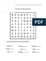Autumn - Word Search