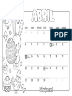 Calendario Infantil 2020 Colorear Abril PDF