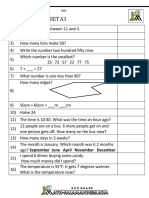 Mental Math Sheet A3: Name Date