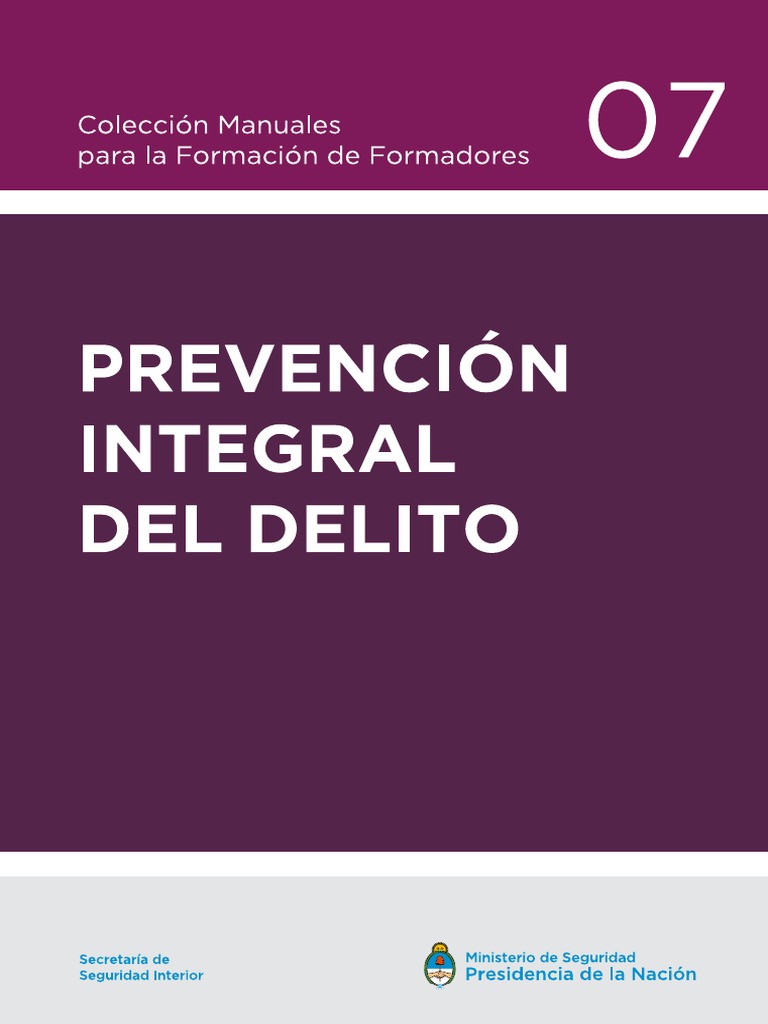 07 - MANUAL - Prevención Integral Del Delito | PDF | Prevención del ...