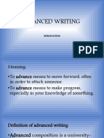 Advanced Writing Lect 2