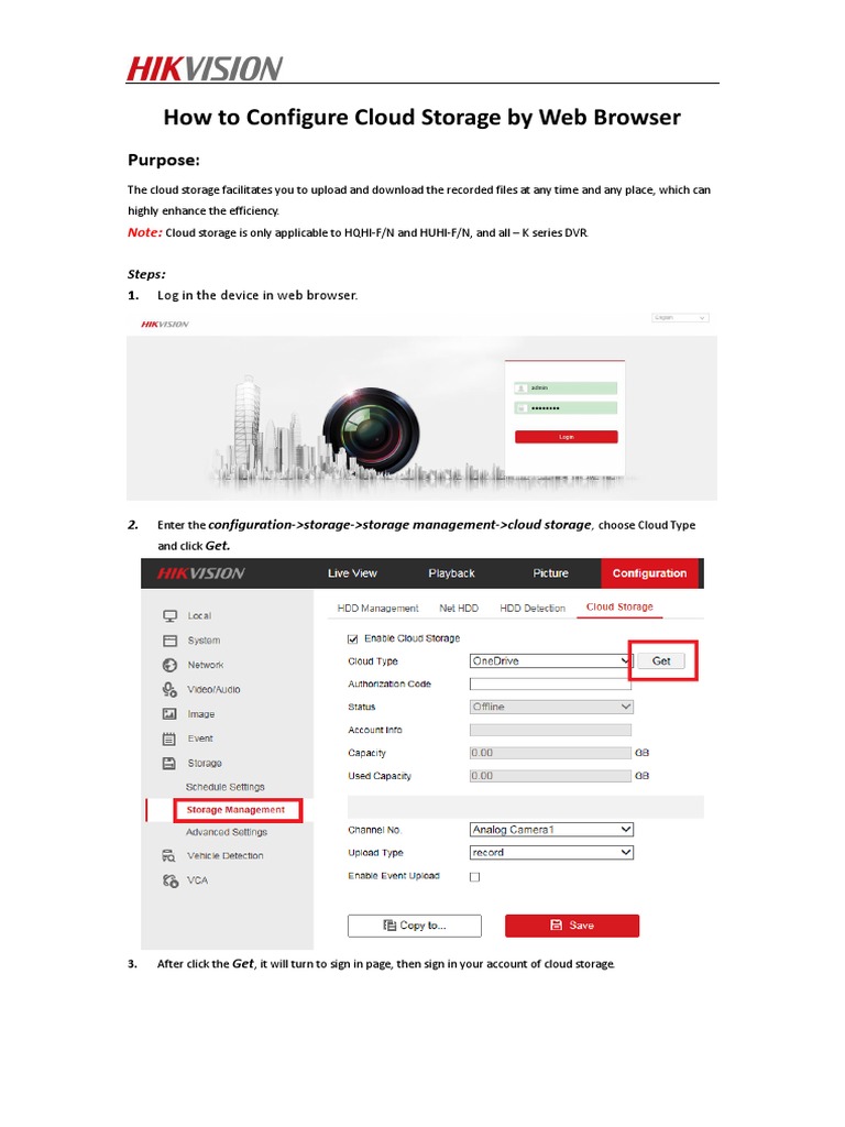 How To Configure Cloud Storage by Web Browser | PDF