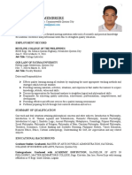 Gaudencio M. Membrere: Employment Record