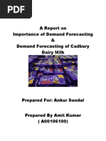 A Report On Importance of Demand Forecasting & Demand Forecasting of Cadbury Dairy Milk