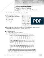 Core Revision Exercises: Algebra: Worksheet 18: Curved Graphs