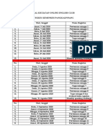 JADWAL KEGIATAN ONLINE ENGLISH CLUB