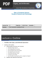 Lecture 2OOP_DataTypesOperators