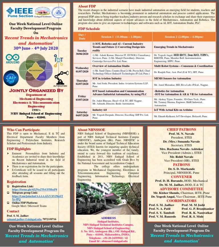 Faculty Development on Mechatronics Trends | PDF | Automation | Cybernetics