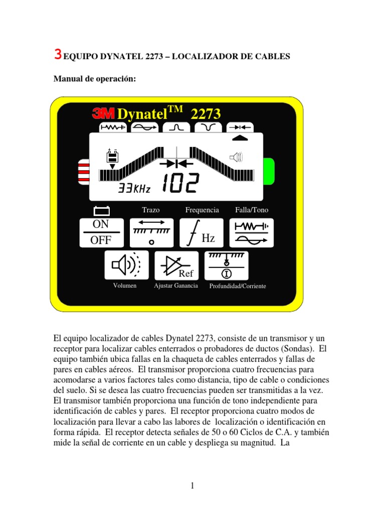 Manual de Operaciones Dynatel 2273 PDF Armónico Corriente alterna