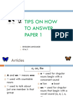 Tips On How To Answer Paper 1: English Language 014/1