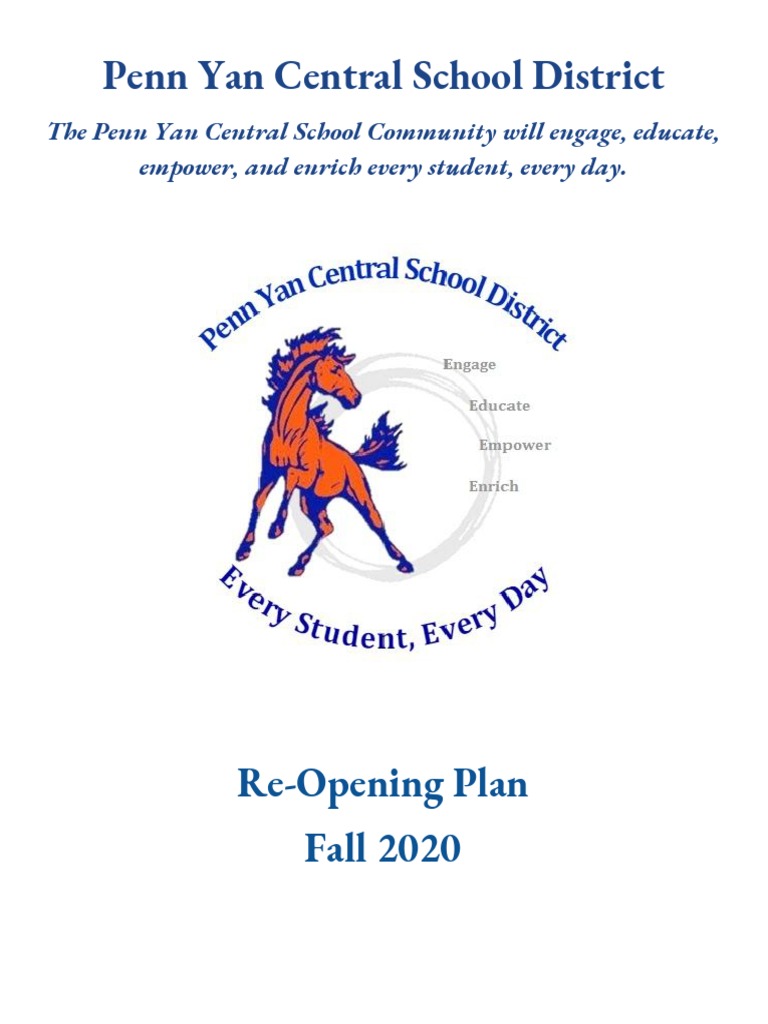 Penn Yan CSD Reopening Plan PDF Hand Washing Hygiene