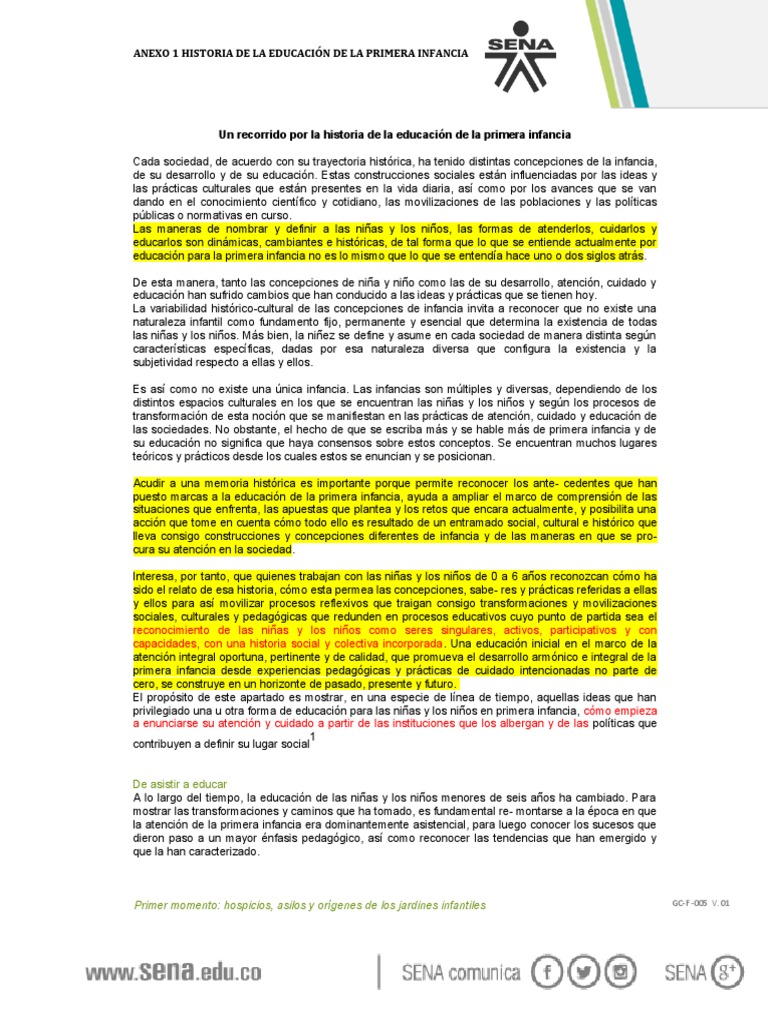 Historia de la Educación Infantil | PDF | Educación de la primera ...