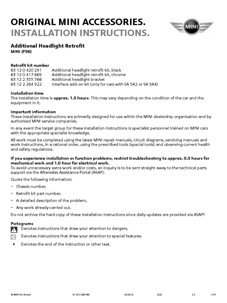 Additional Headlight Retrofit F56 | PDF | Electrical Connector | Headlamp