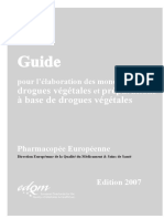 Guide Pour Lelaboration Des Monographies de Drogues Vegetales Et Preparations A La Base de Drogues Vegetales 2007 PDF
