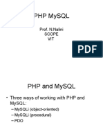 PHP Mysql: Prof. N.Nalini Scope VIT