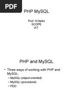 PHP Mysql: Prof. N.Nalini Scope VIT