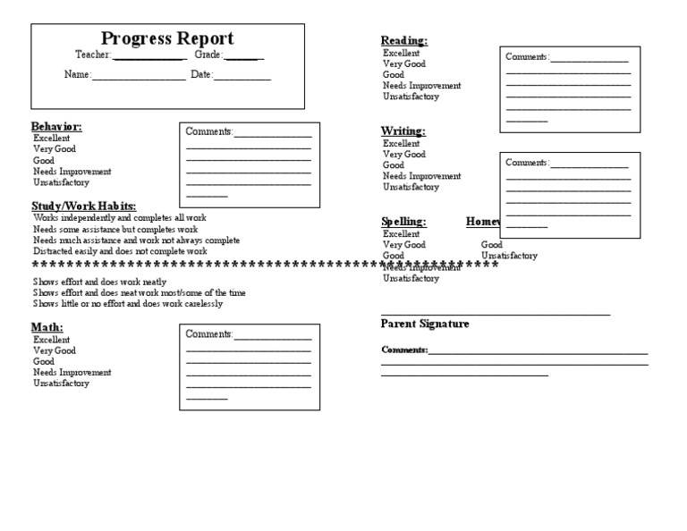 Progress Report Pdf Behavior Modification Learning