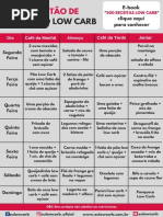CARDÁPIO BLOG EU, LOW CARB