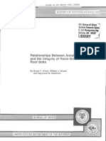 Ii B Rary: Relationships Between Annulus Thickness and The Integrity of Resin-Grouted Roof Bolts