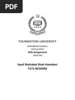 Foundation University: Syed Shahabal Shah Hamdani F171-BCSE050