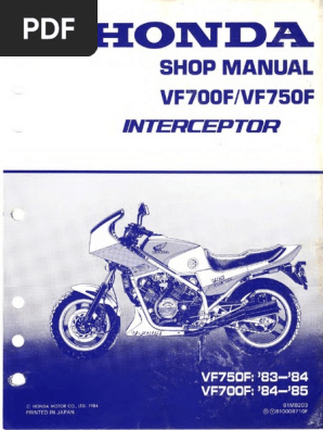 Honda VF700F/VF750F Shop Manual | PDF | Machines | Mechanical