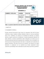Informe N 2 Alquinos e Identificación de Hidrocarburos Quimica Ii